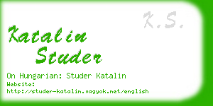 katalin studer business card